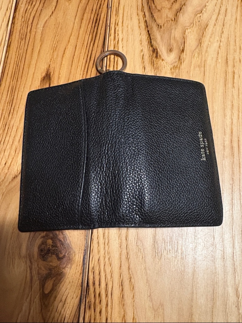 kate spade Black Pebbled Leather Key Card Wallet - Picture 7 of 9